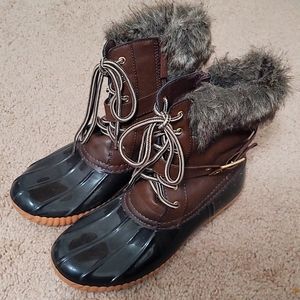 Faux Fur Lined Duck Boots